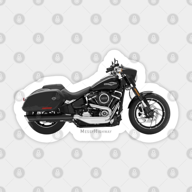 Harley-Davidson Sport Glide black, s Sticker by MessyHighway